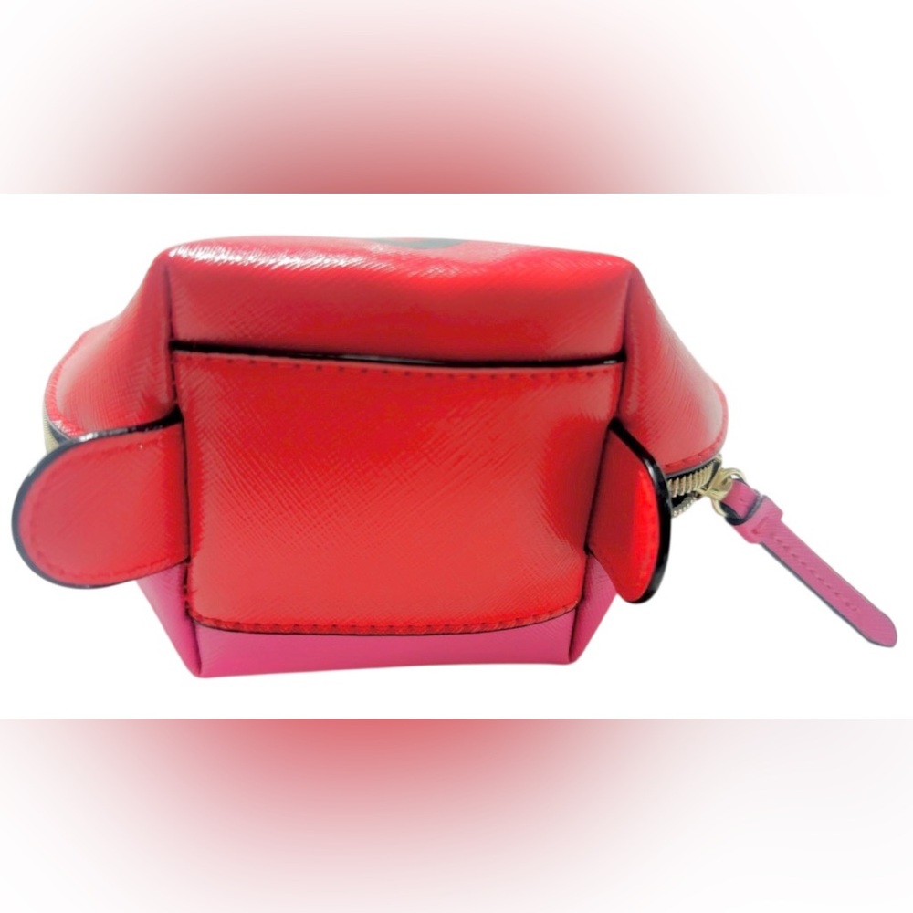 Victoria's Secret Love Victoria Heart Shaped Graffiti Cosmetic Bag RED/PINK NWOT - Picture 5 of 7